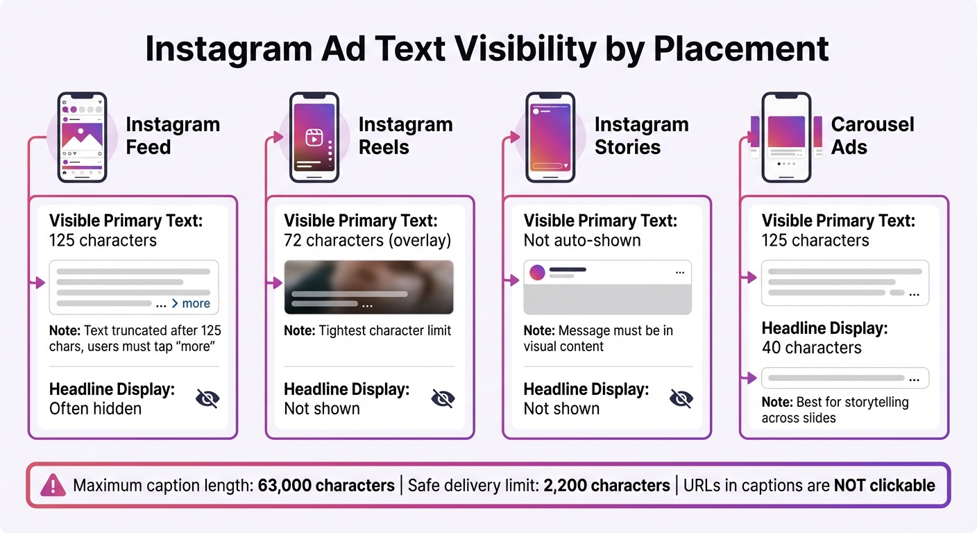 Instagram Ad Text Limits and Visibility by Placement
