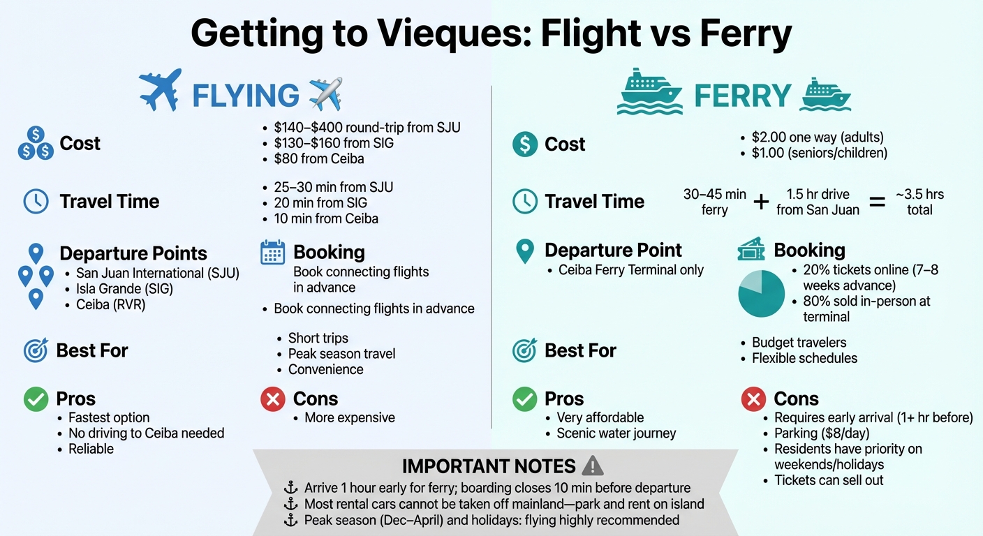 Vieques Island Travel Options: Flight vs Ferry Comparison Guide 2025