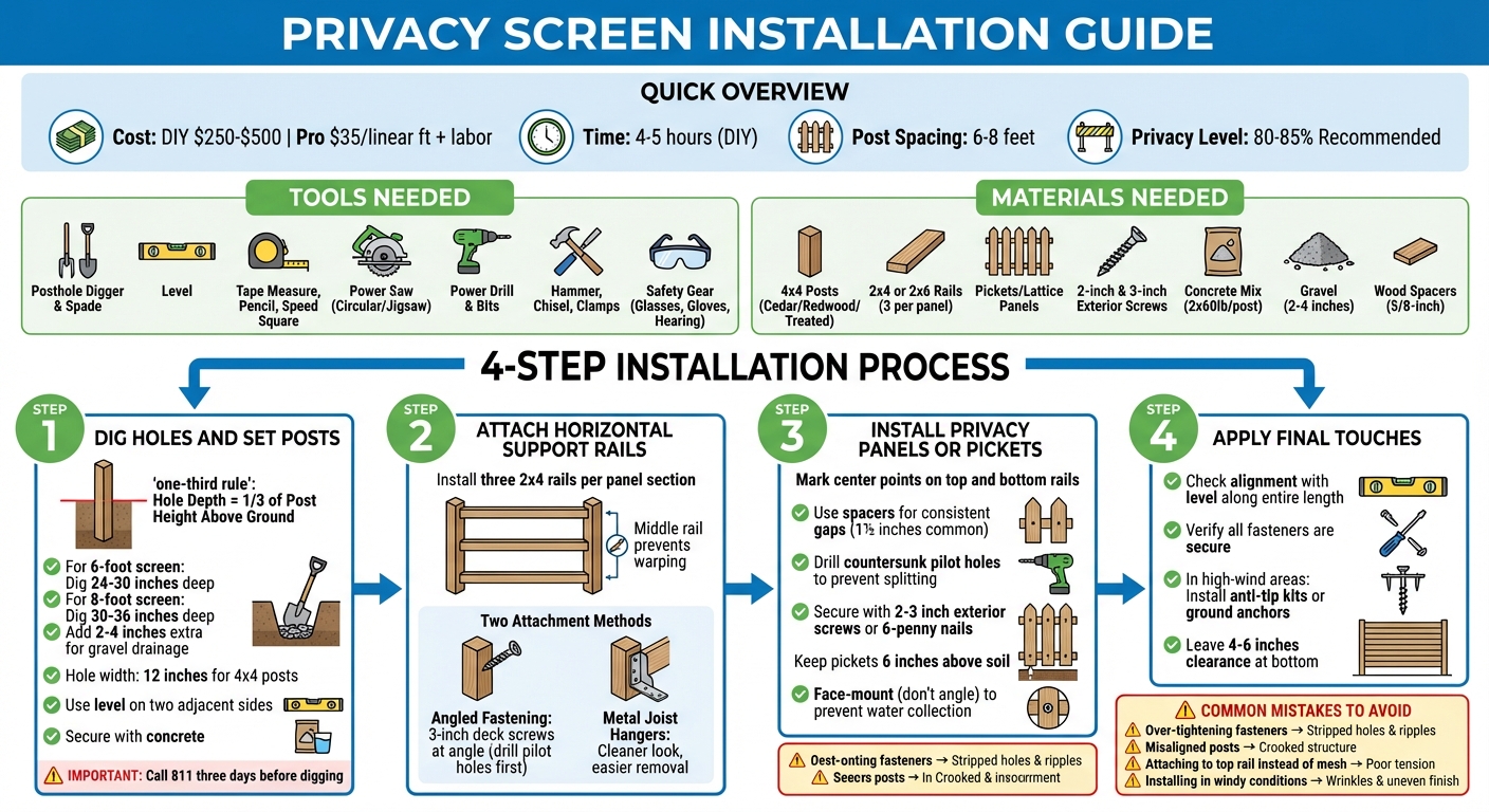 Privacy Screen Installation: 4-Step DIY Process with Tools and Materials