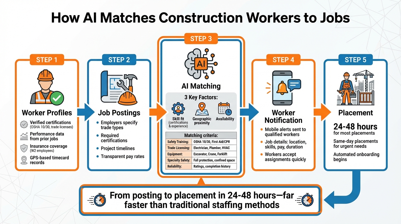 How AI Matches Construction Workers to Jobs in 5 Steps