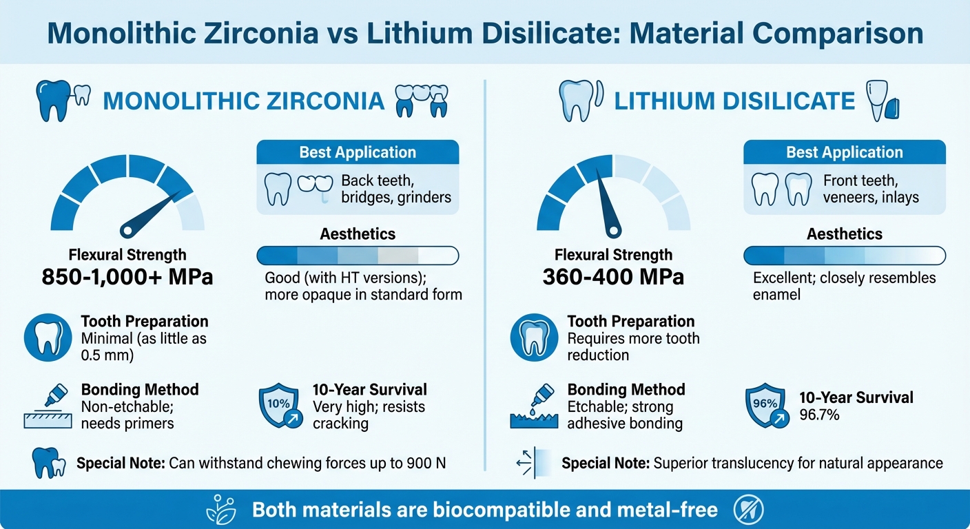 Monolithic Zirconia vs Lithium Disilicate Dental Crowns Comparison