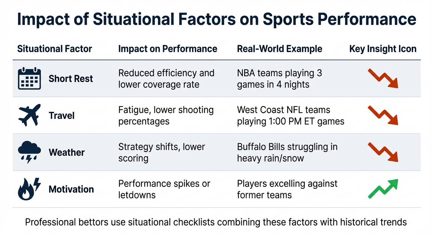 How Situational Factors Impact Sports Betting Performance
