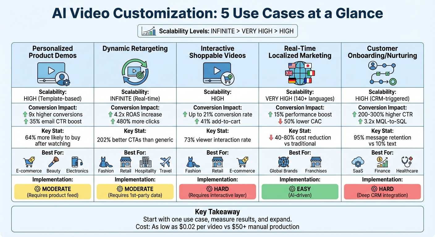 AI Video Customization: 5 Use Cases Performance Comparison