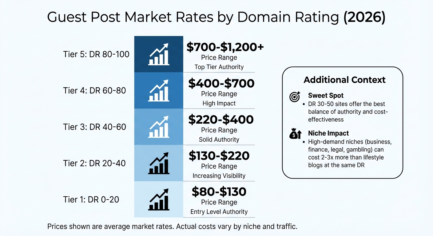 Guest Post Pricing by Domain Rating 2026