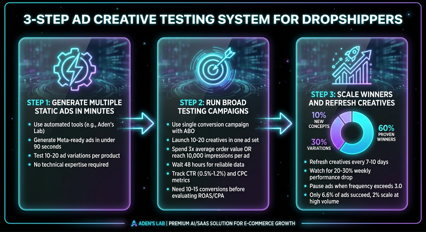 3-Step Ad Creative Testing System for Dropshippers