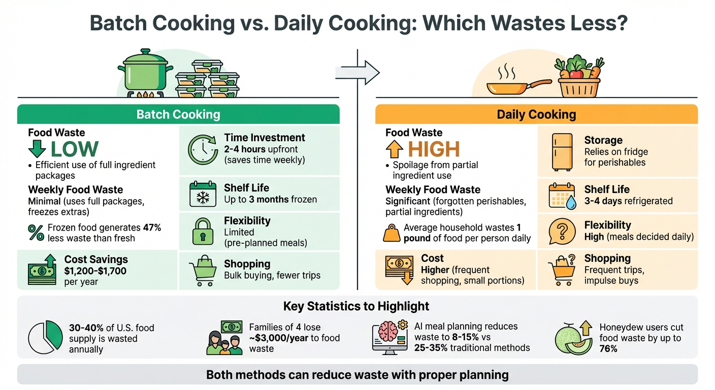 Batch Cooking vs Daily Cooking: Food Waste and Cost Comparison