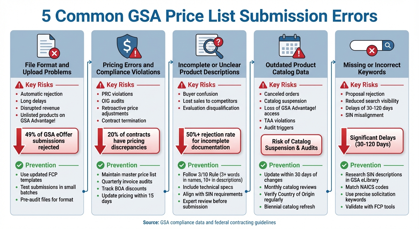 5 Common GSA Price List Submission Errors: Risks and Prevention Strategies