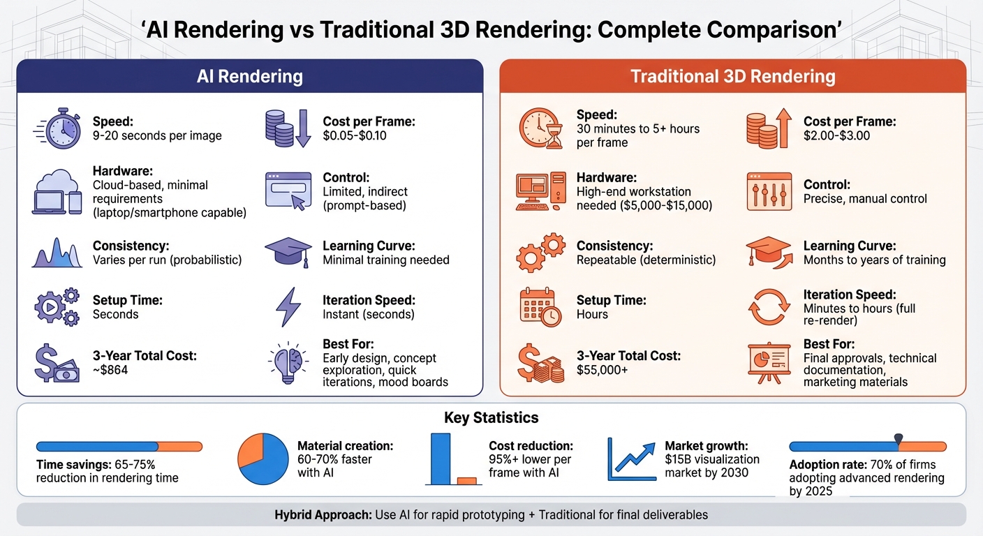AI vs Traditional 3D Rendering: Speed, Cost, and Quality Comparison