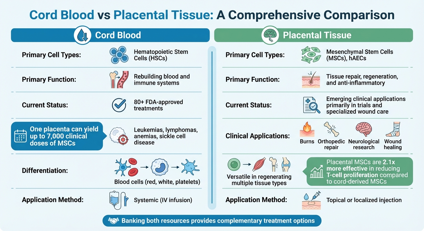 Cord Blood vs Placental Tissue: Key Differences in Stem Cell Banking