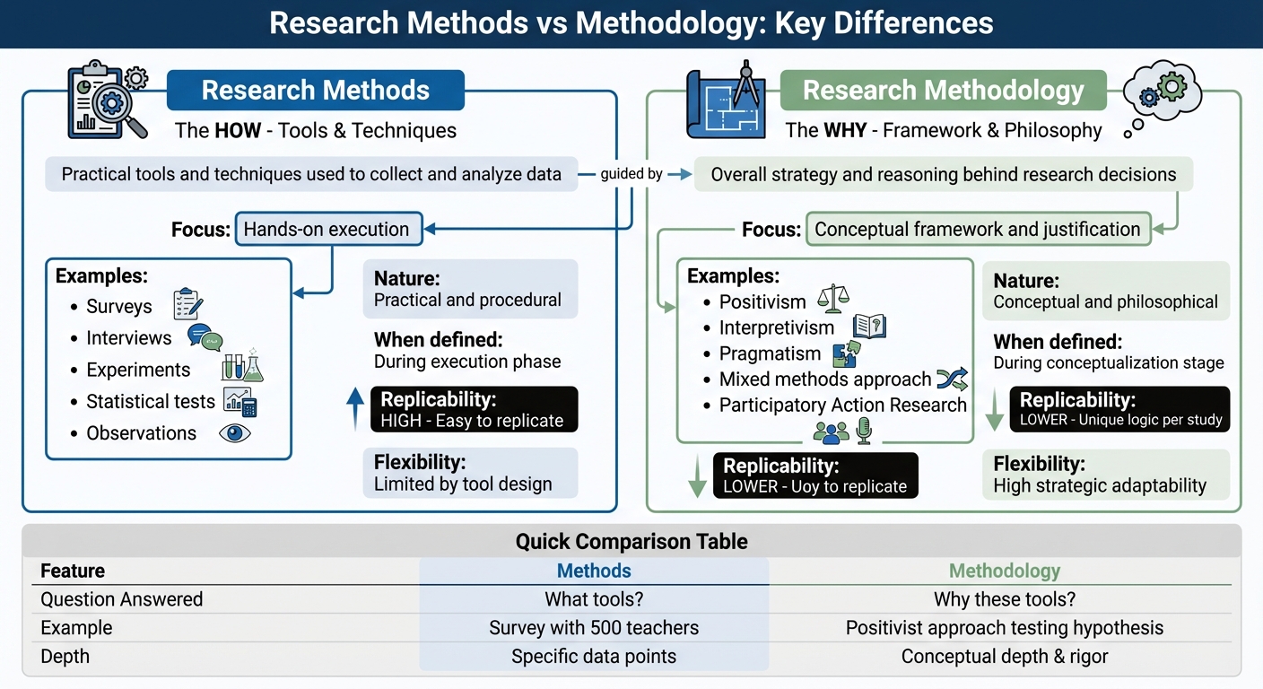 Research Methods vs Methodology: Key Differences and Examples