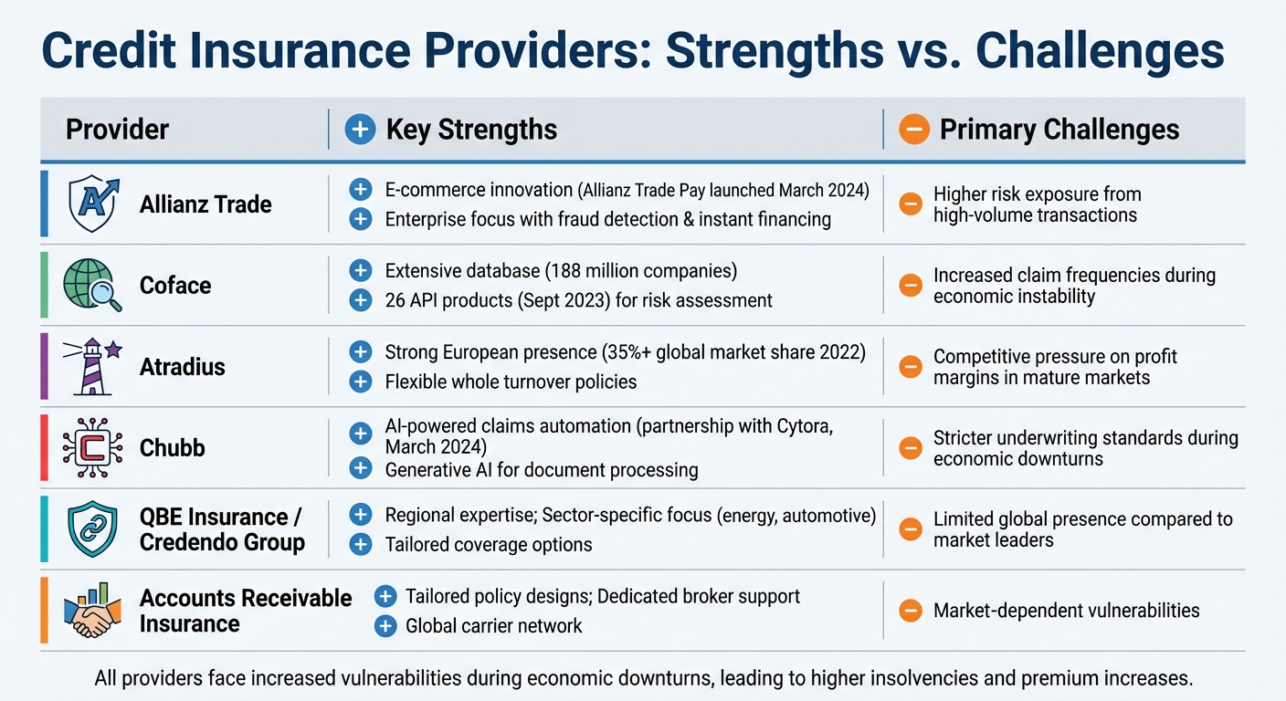 Credit Insurance Providers Comparison: Key Strengths and Challenges