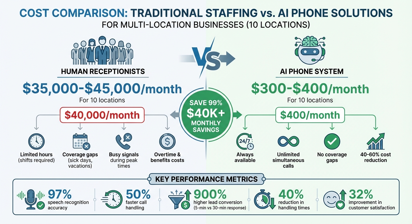 Cost Comparison: Traditional Staffing vs AI Phone Solutions for Multi-Location Businesses