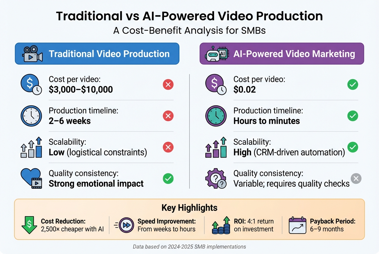 AI vs Traditional Video Production: Cost, Speed, and Scalability Comparison for SMBs