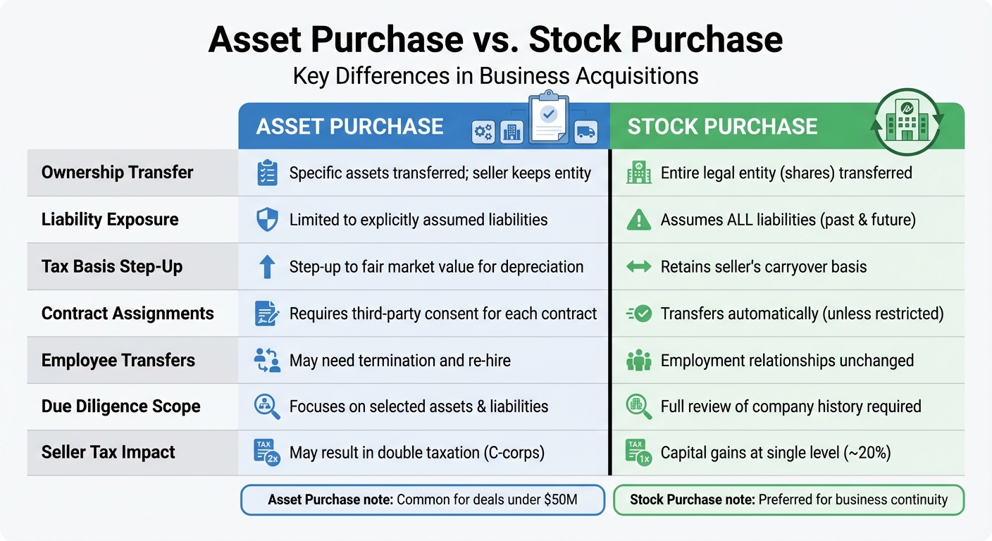 Asset Purchase vs Stock Purchase: Key Differences Comparison Chart