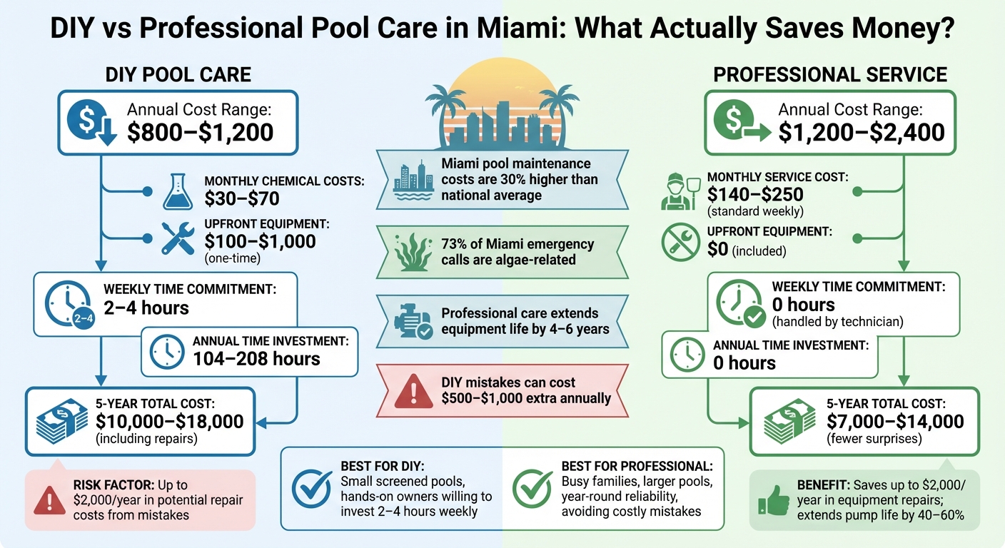 DIY vs Professional Pool Care Costs in Miami: Annual Comparison