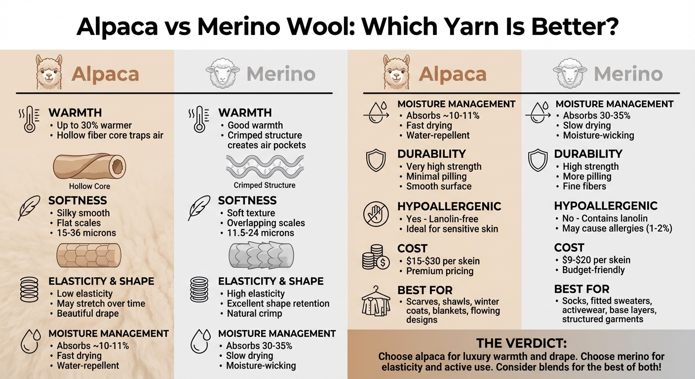 Alpaca vs Merino Wool: Complete Fiber Comparison Chart