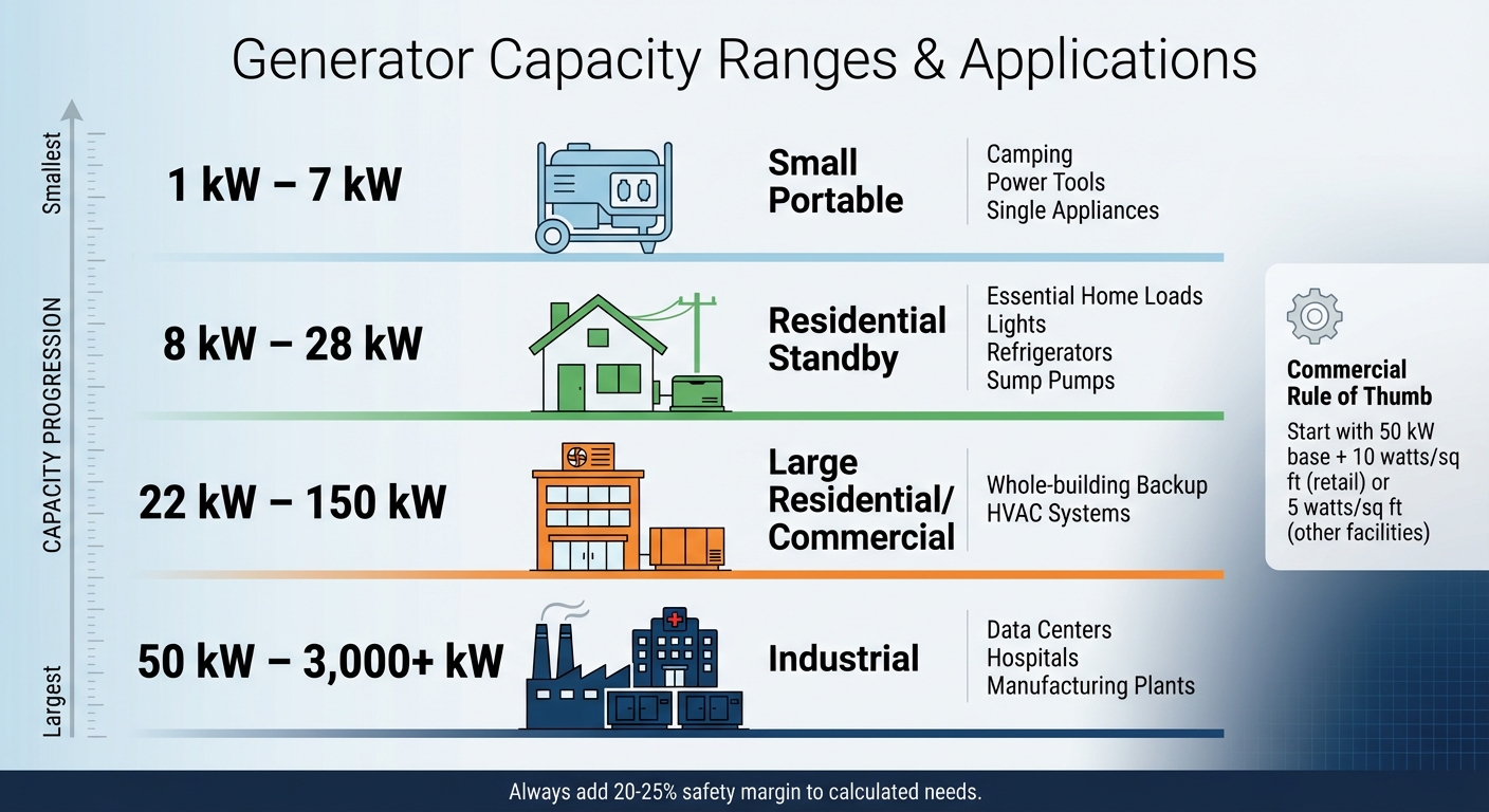 Generator Capacity Ranges and Applications Guide