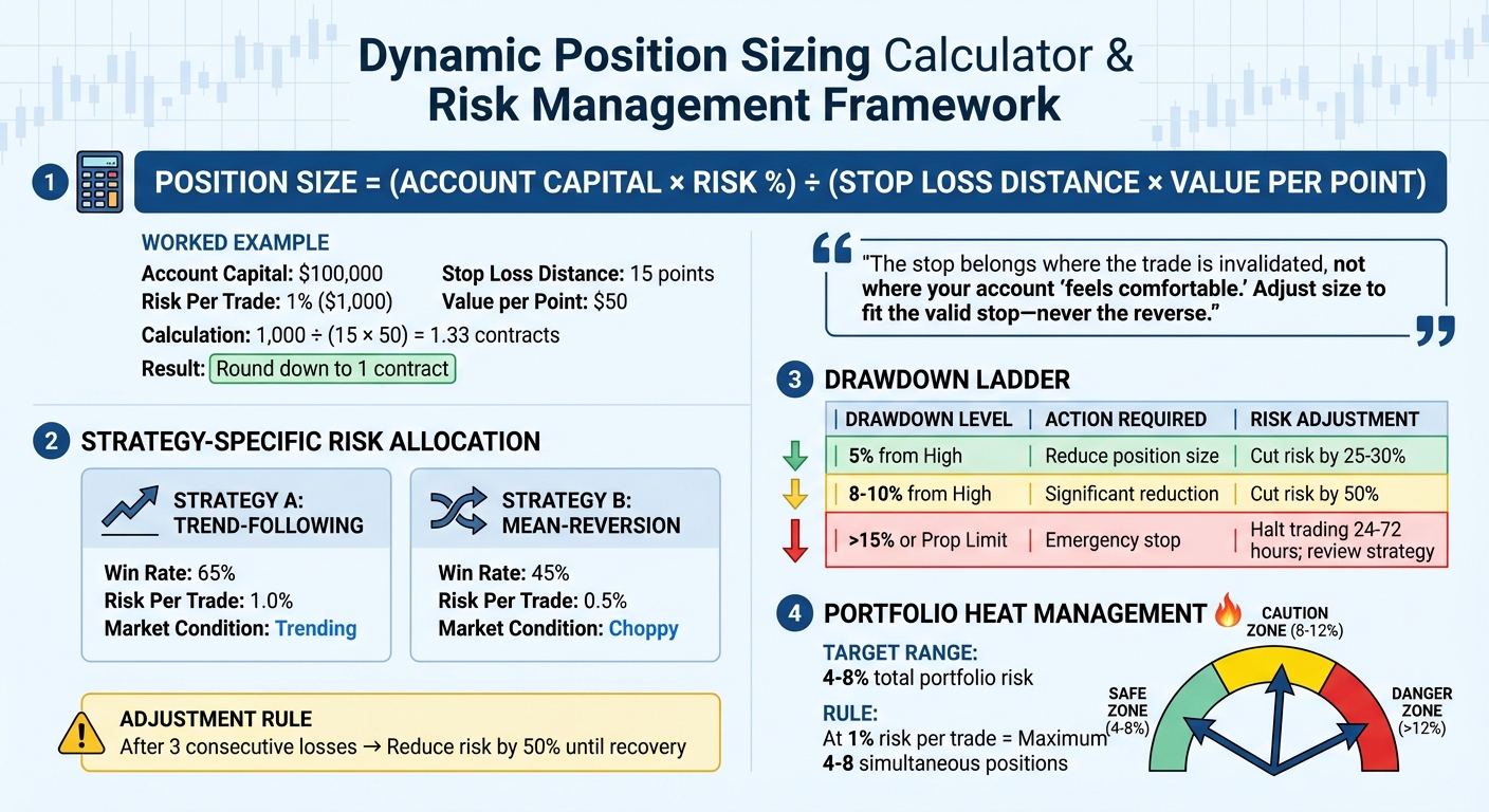 Dynamic Position Sizing Formula and Risk Management Framework for Funded Trading Accounts
