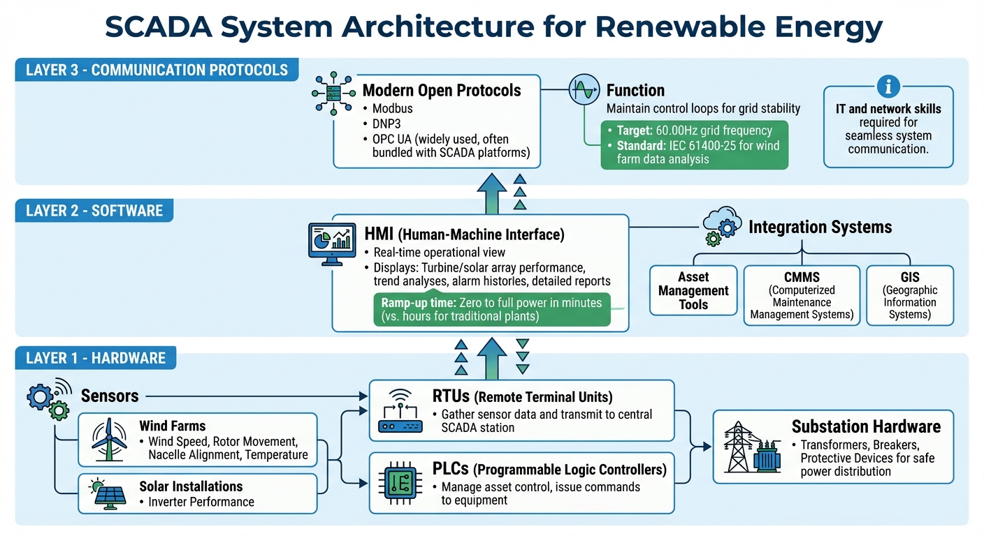 SCADA System Architecture: Hardware, Software, and Communication Layers