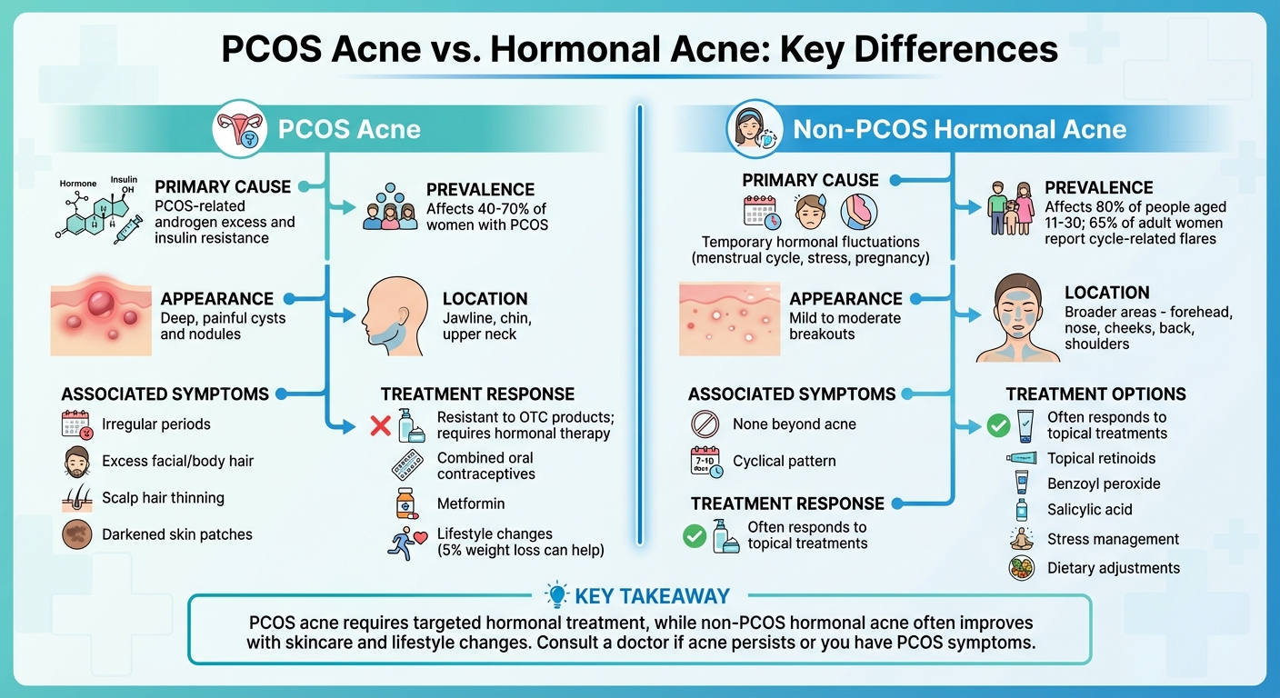 PCOS Acne vs Hormonal Acne Comparison Chart