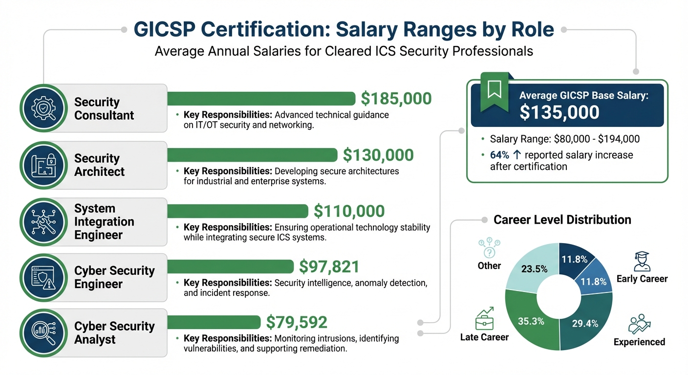 GICSP Certification Salary Ranges by Job Role