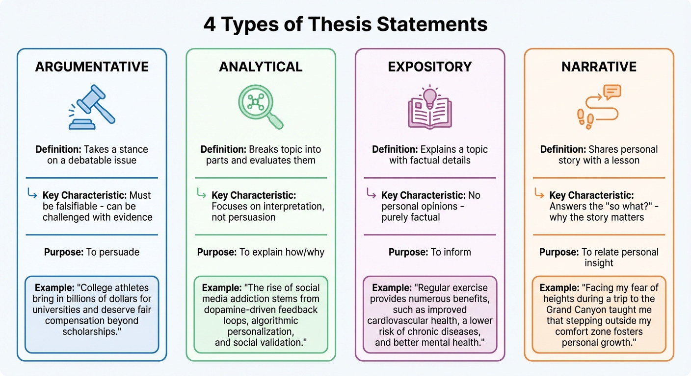 4 Types of Thesis Statements: Key Characteristics and Examples
