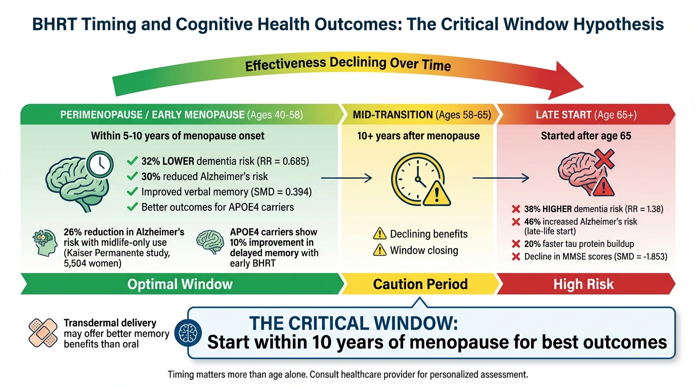 BHRT Timing and Cognitive Health Outcomes: The Critical Window Effect