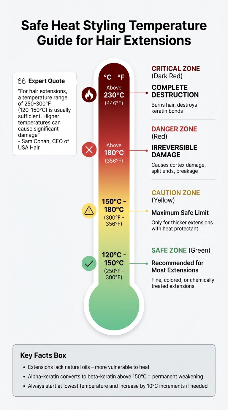 Heat Styling Temperature Guide for Hair Extensions