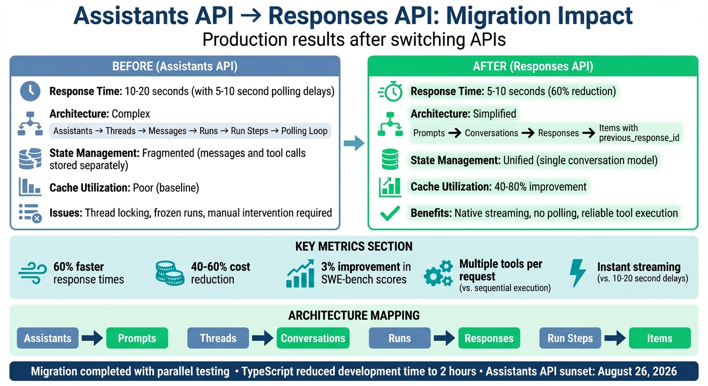 Assistants API vs Responses API Migration Results: Performance and Cost Improvements