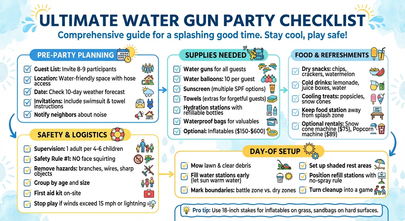 Water Gun Party Planning Checklist: Complete Step-by-Step Guide