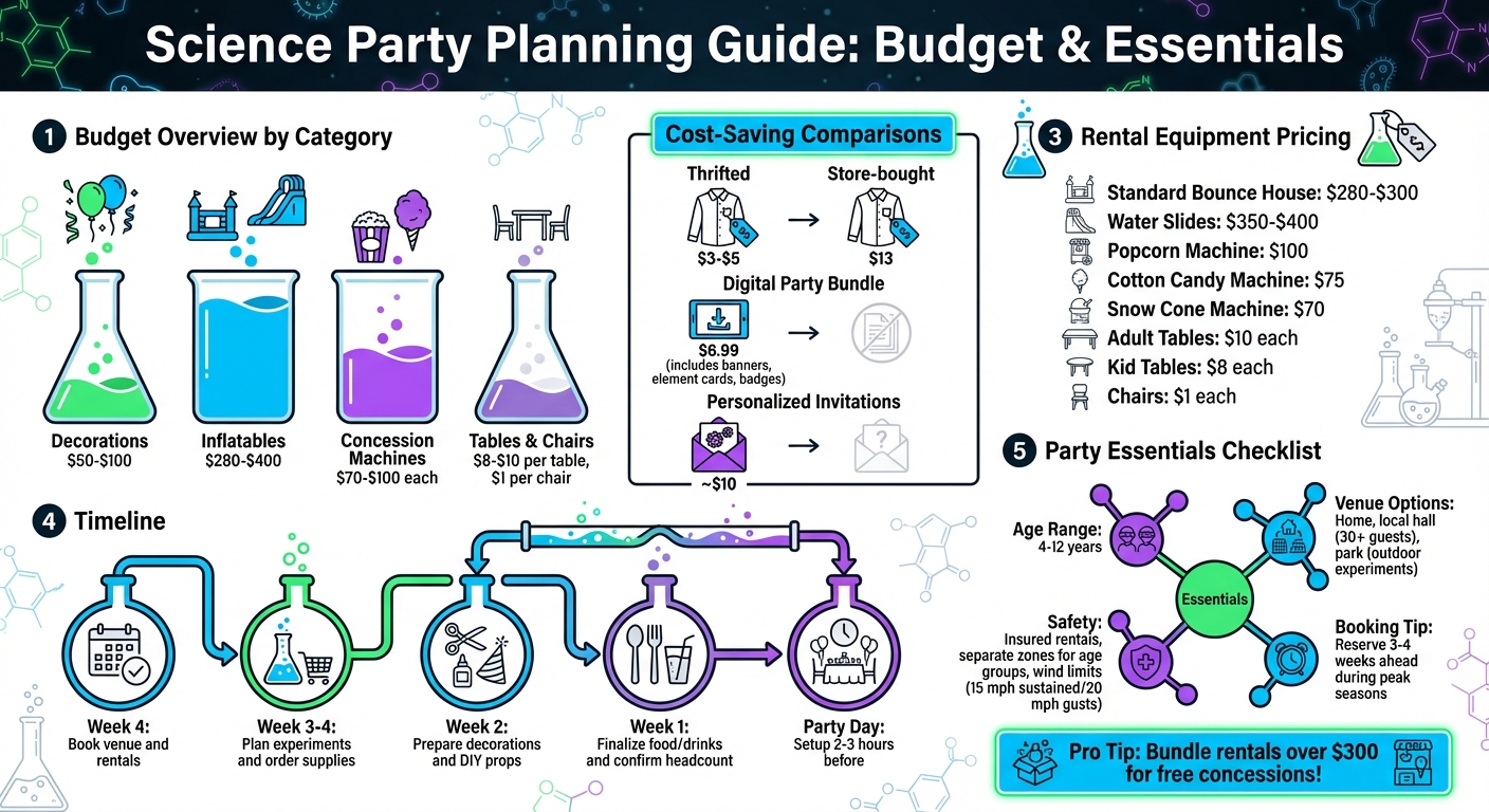 Science Party Planning Budget Breakdown and Cost Comparison