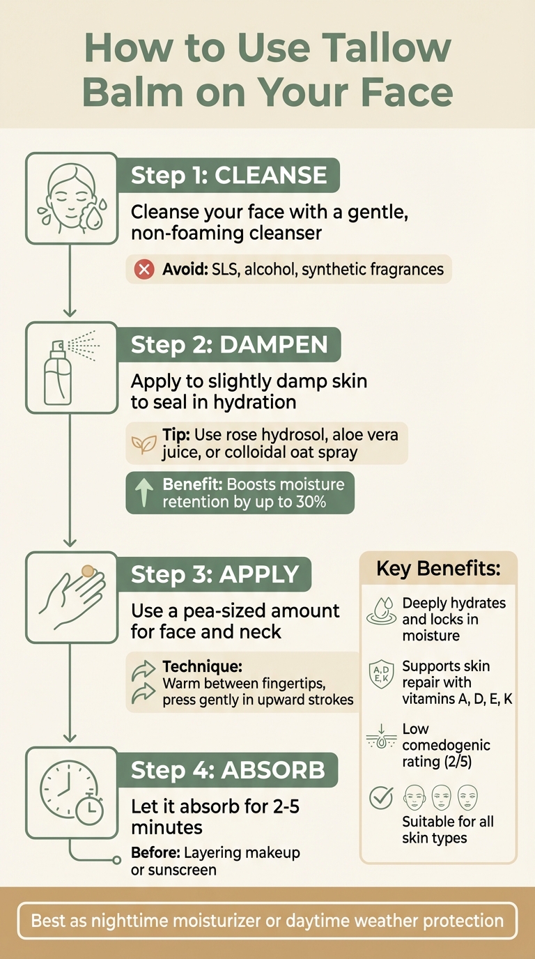 How to Apply Tallow Balm to Your Face: 4-Step Process