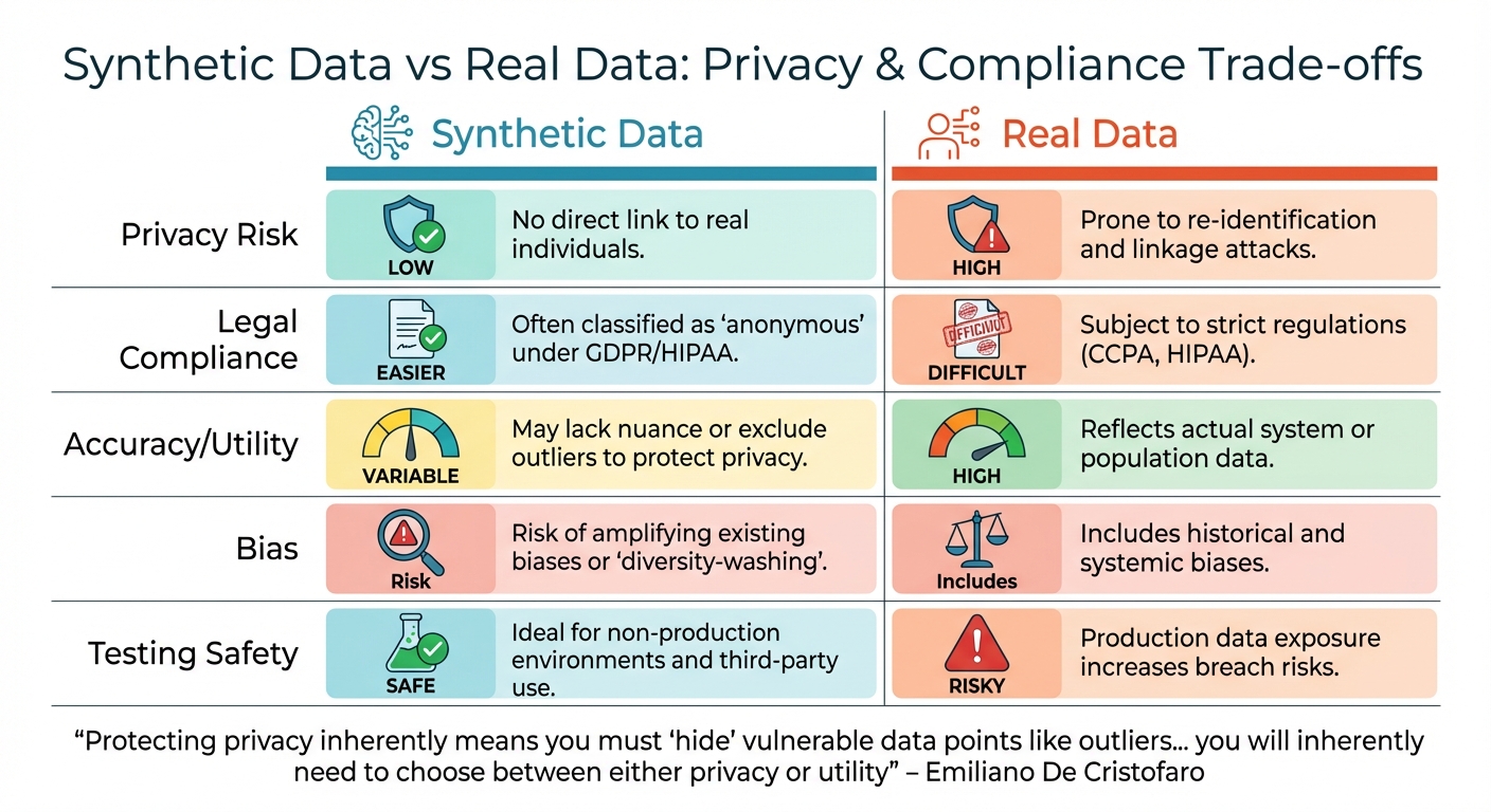 Synthetic Data vs Real Data: Privacy, Compliance, and Accuracy Comparison