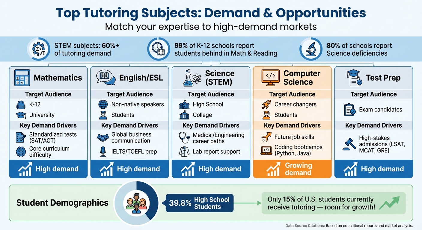 Tutoring Business Subject Demand and Target Audiences Comparison