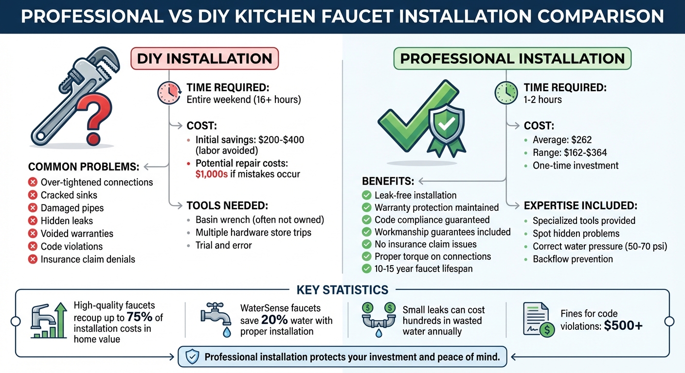 Professional vs DIY Kitchen Faucet Installation Cost and Time Comparison