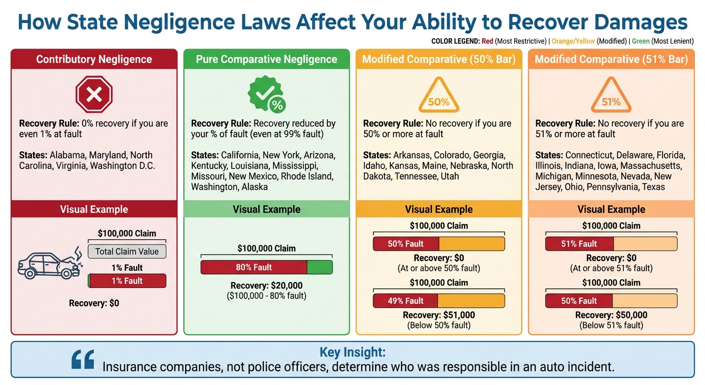 State Negligence Laws and Fault Recovery Rules Comparison
