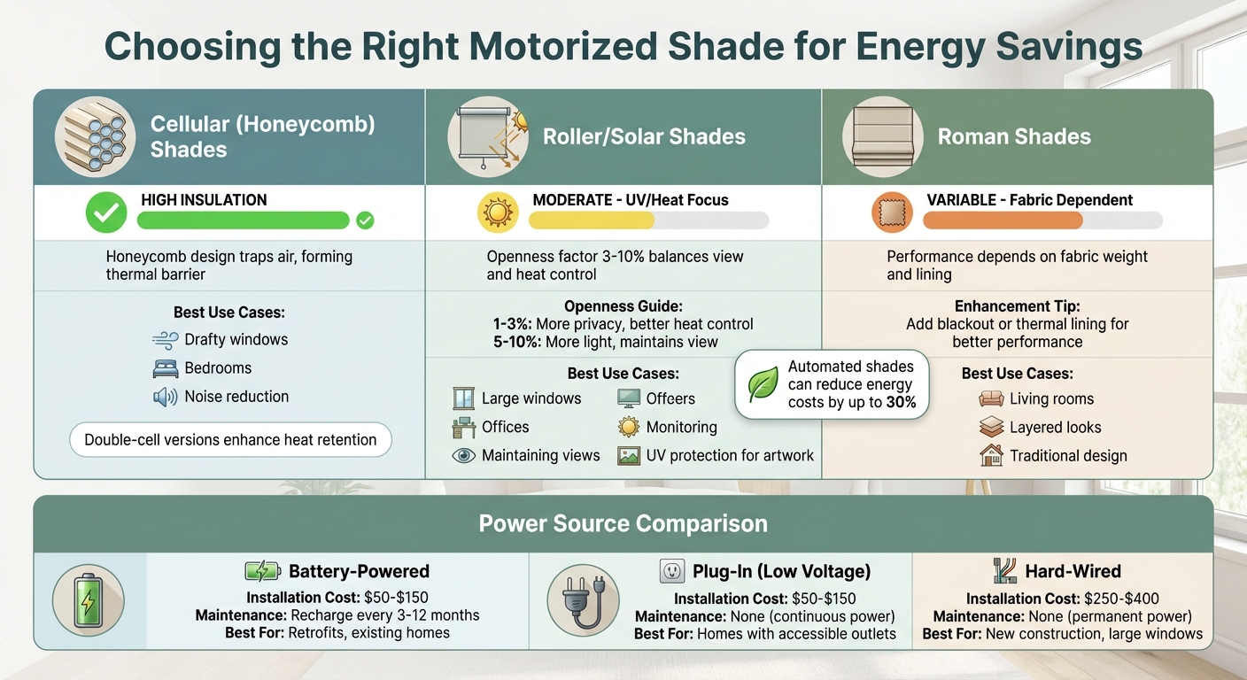 Motorized Shade Types Comparison: Energy Efficiency and Best Use Cases