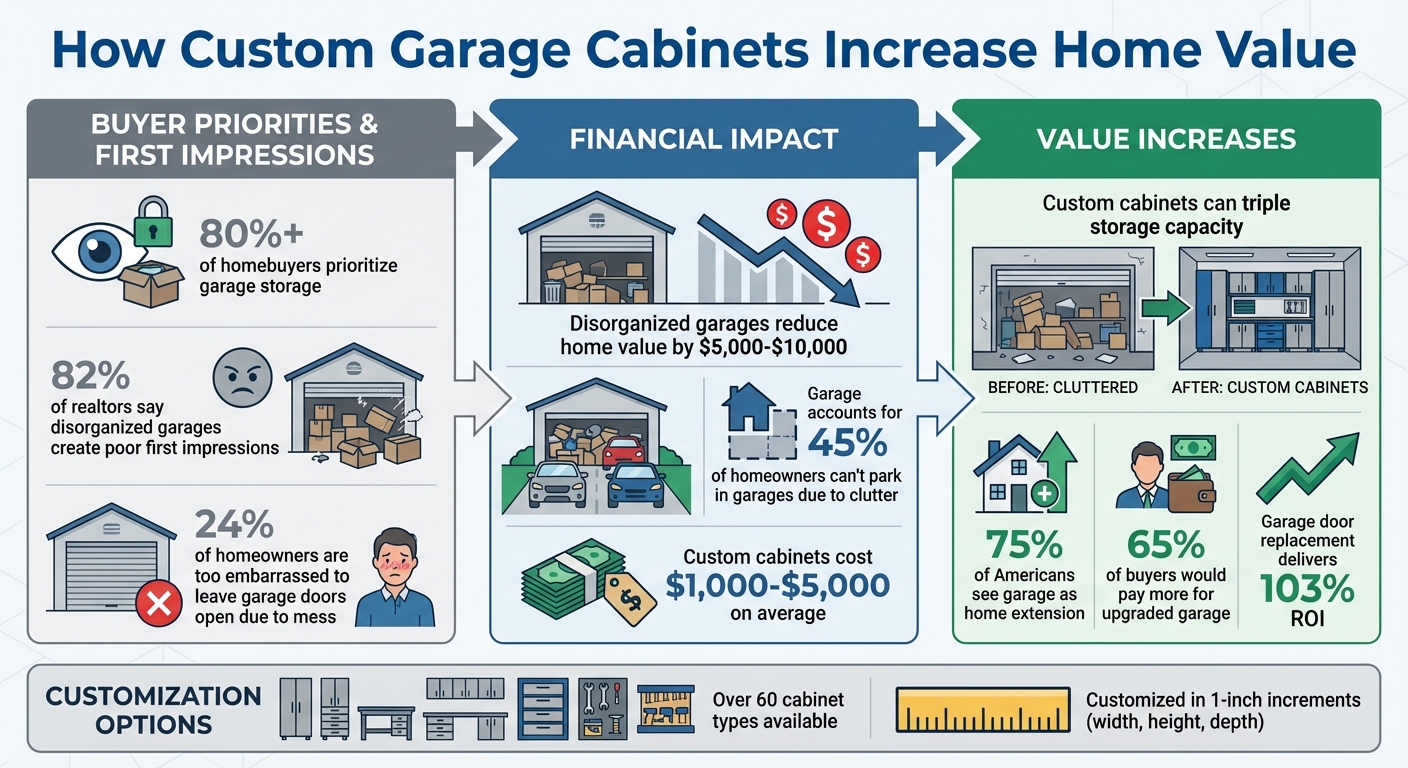 How Custom Garage Cabinets Will Improve Your Homes' Value 5 How Custom Garage Cabinets Increase Home Value: Key Statistics
