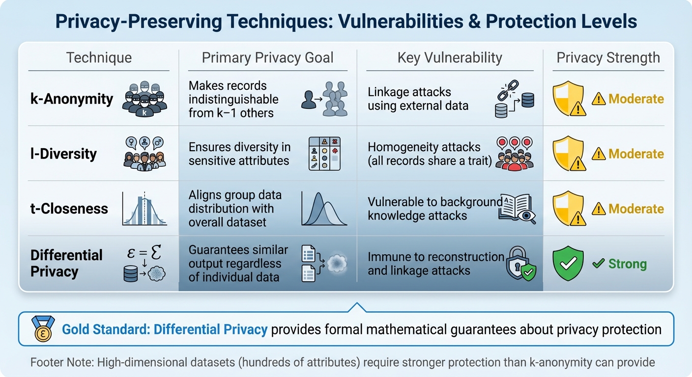 Privacy Techniques Comparison: k-Anonymity vs Differential Privacy