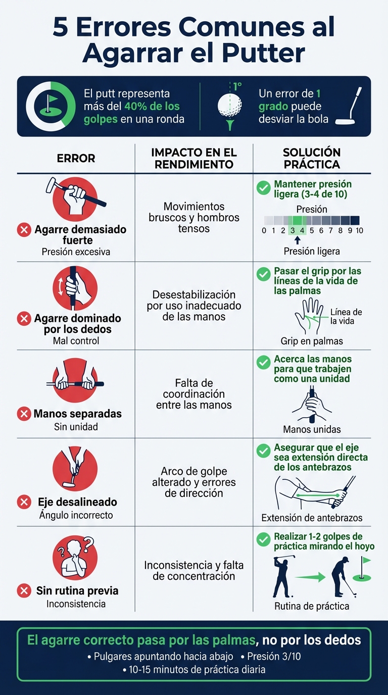 5 errores comunes al agarrar el putter y sus soluciones