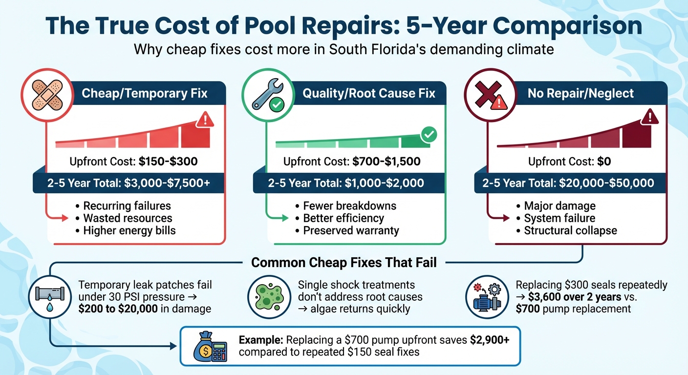 Pool Repair Cost Comparison: Cheap vs Quality Fixes Over 5 Years