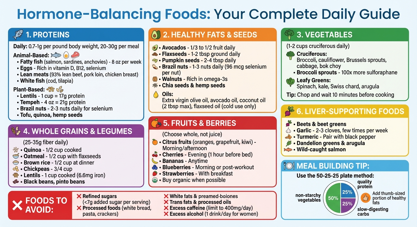 Complete Hormone-Balancing Foods Checklist with Recommended Daily Intake