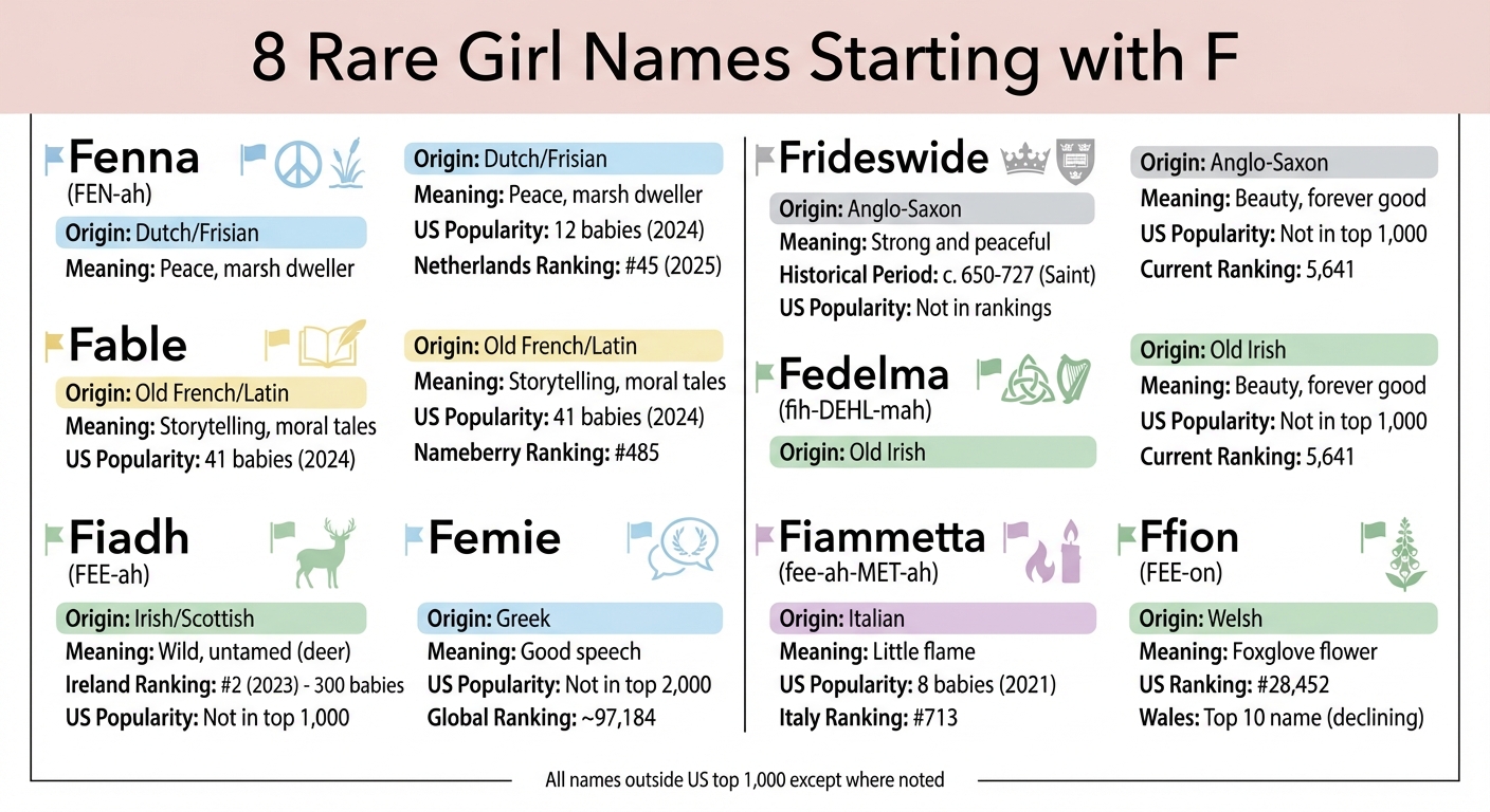 8 Rare Girl Names Starting with F: Origins, Meanings, and Popularity Rankings