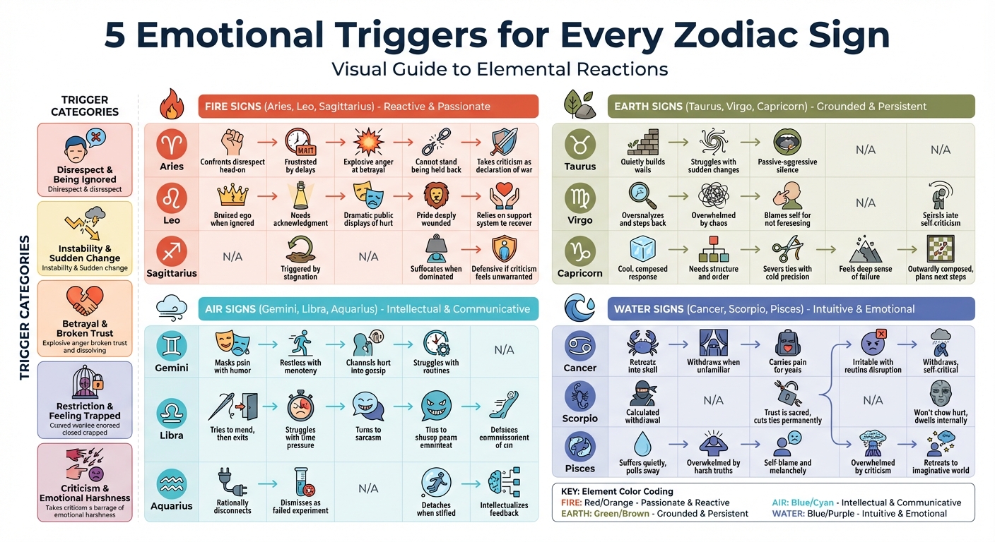 Emotional Triggers by Zodiac Sign: Complete Guide to All 12 Signs