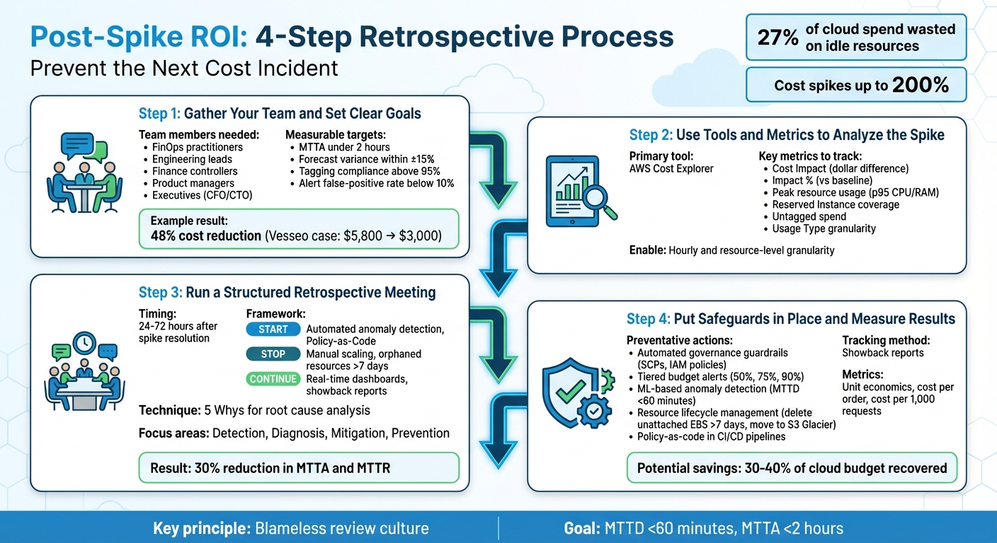 4-Step Post-Spike Retrospective Process for Cloud Cost Management