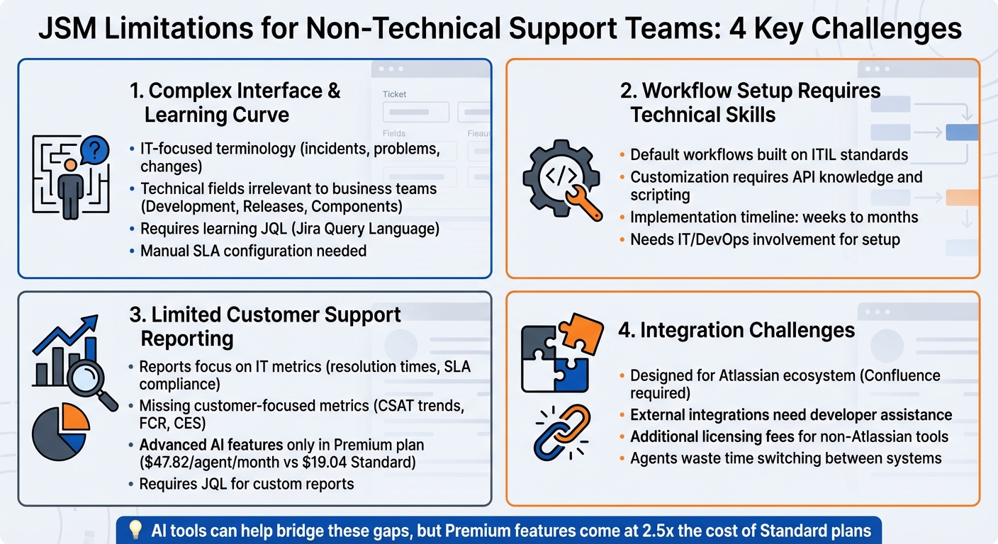 JSM Limitations for Non-Technical Support Teams: Key Challenges Overview