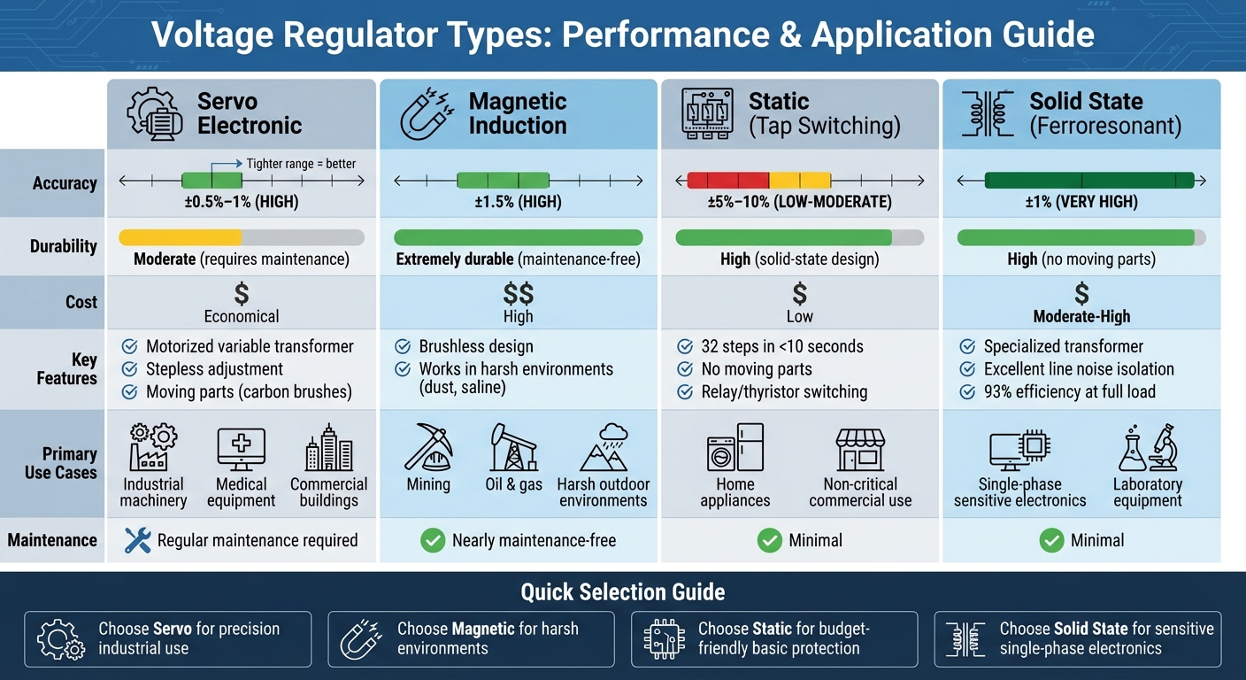 Voltage Regulator Types Comparison Chart