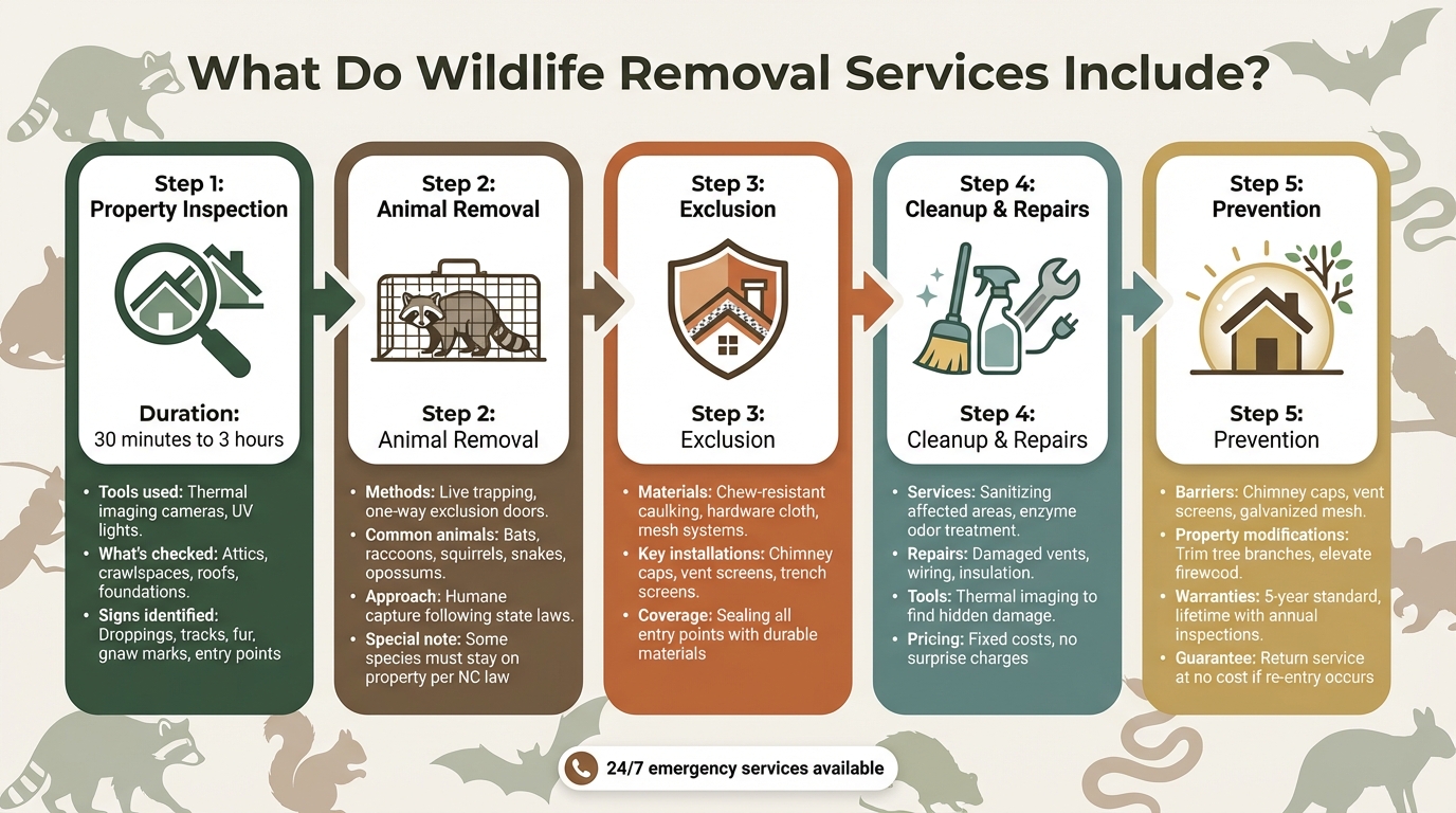 5 Core Wildlife Removal Services: From Inspection to Long-Term Protection