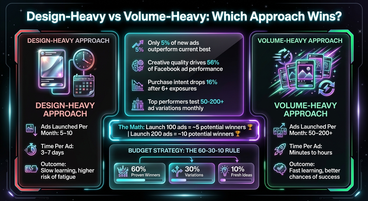 Design-Heavy vs Volume-Heavy Ad Testing: Performance Comparison