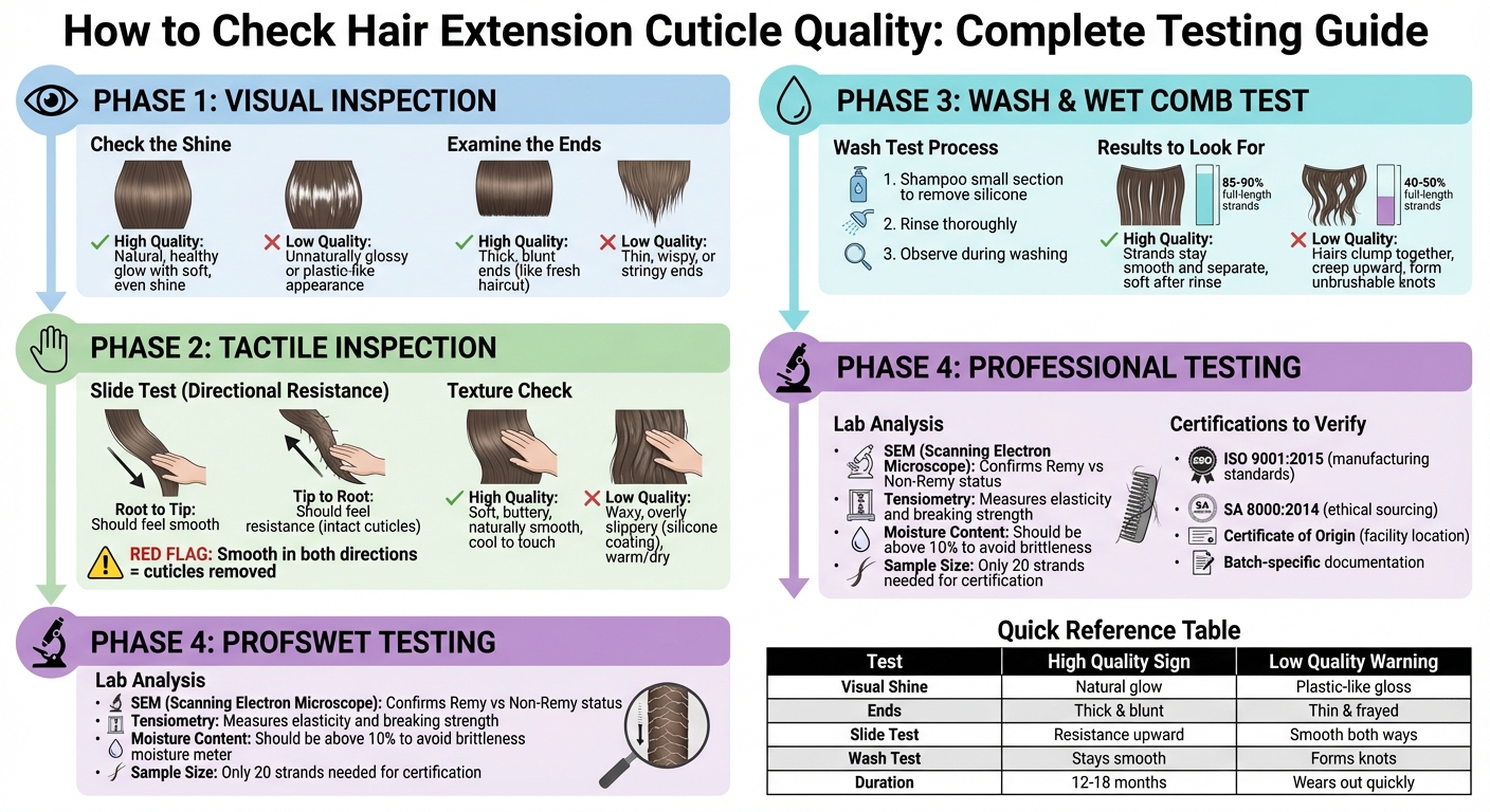 Complete Hair Extension Cuticle Quality Testing Guide